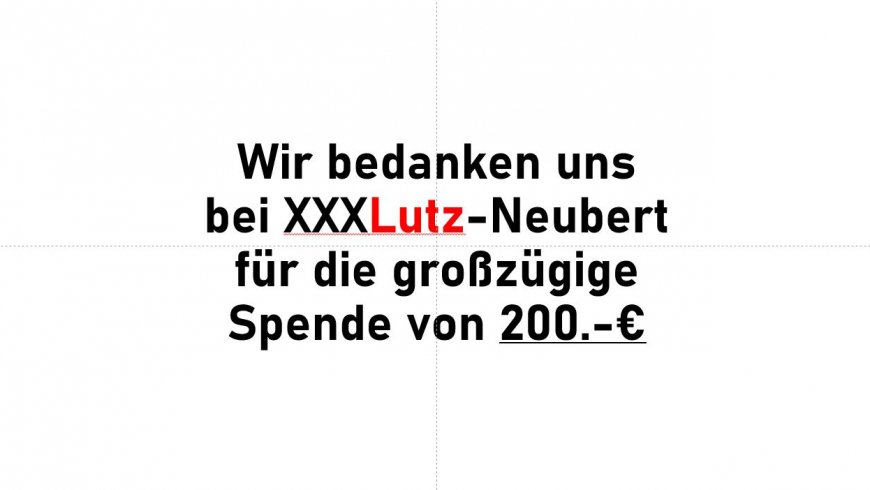 Spende von XXX Lutz